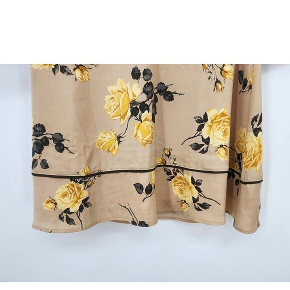 J.O.A Just‎ One Answer Long Sleeve Floral Yellow Rose Dress Size Medium - Picture 6 of 13